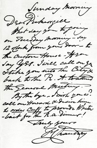Uma carta de Francis Leggatt Chantrey, 1839 1904 de Francis Legatt Chantrey