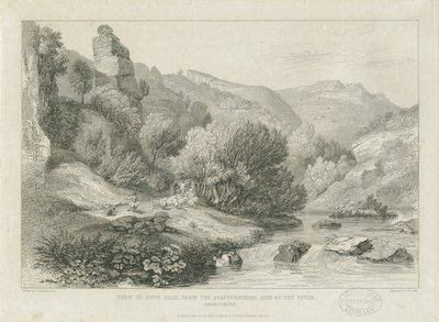 Dovedale - paisagem: gravura, séc. XIX de Francis Legatt Chantrey