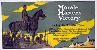 Moral apressa a vitória - apoie os meninos lá em campanha do trabalho da guerra unida, os 11 a 18 de novembro, bar. 1918 de Francis Luis Mora