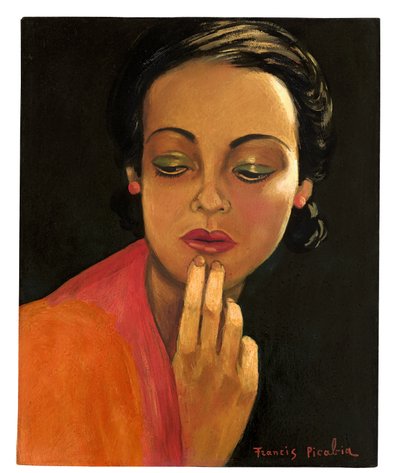 Sem título (Rosto de mulher), c. 1941-43 (óleo sobre tábua) de Francis Picabia