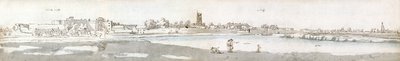 Cardiff em 1678 (aguarela e tinta castanha sobre papel) de Francis Place