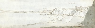 Porto de Tenby, c.1678 (aguarela e tinta castanha sobre papel) de Francis Place