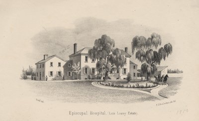 Hospital Episcopal, litho por PS Duval and Son, 1856 de Francis Schell