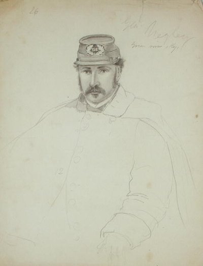 General Negley, Exército da União, c.1860 (lápis sobre papel) de Francis Schell