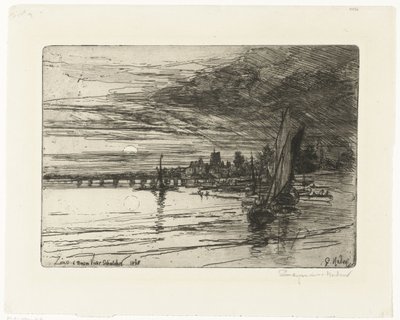 Ponte sobre o Tamisa Ponte Battersea de Francis Seymour Haden (Sir) (signed by artist)