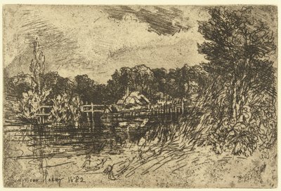 O teste do rio em Longparish O teste em Longparish de Francis Seymour Haden (Sir) (signed by artist)