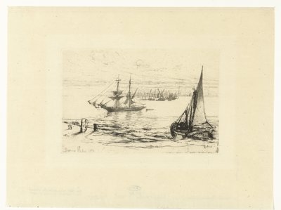 Um navio ancorado
Um brigue na âncora de Francis Seymour Haden (Sir) (signed by artist)