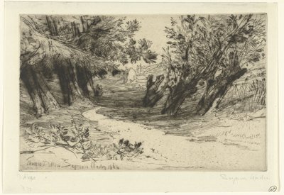 Pad langs het water
O passeio dos amantes
Thames Ditton (título sobre o objecto) de Francis Seymour Haden (Sir) (signed by artist)