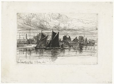 West London Rowing Club (título no objeto) de Francis Seymour Haden (Sir) (signed by artist)