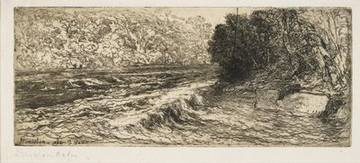 Um lugar provável para um salmão, 1889 de Francis Seymour Haden