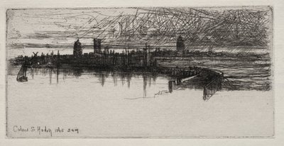 Cais do Pequeno Calais, 1865, 3 da manhã de Francis Seymour Haden