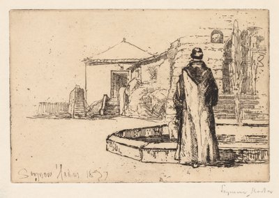 Monge em uma fonte de Francis Seymour Haden