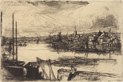 A velha Chelsea, da janela de Whistler (Battersea Reach) de Francis Seymour Haden