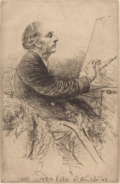 Autorretrato no cavalete de Francis Seymour Haden