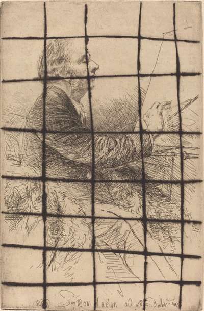 Autorretrato no cavalete de Francis Seymour Haden
