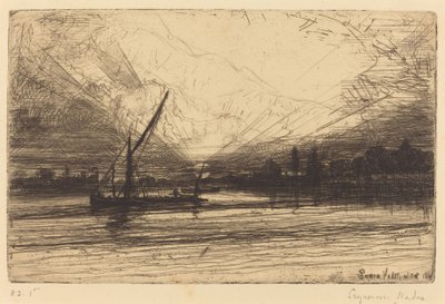 Pôr do sol no Tamisa de Francis Seymour Haden