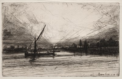 Pôr do sol no Tamisa de Francis Seymour Haden