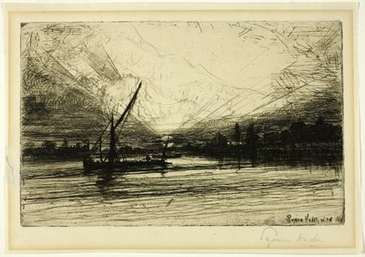 Pôr do sol no Tamisa de Francis Seymour Haden