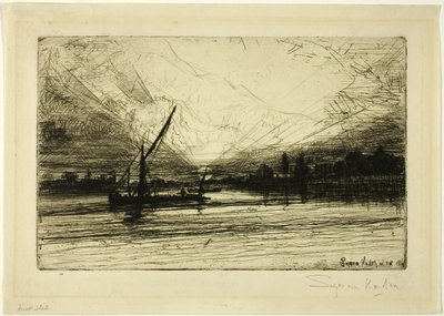 Pôr do sol no Tamisa de Francis Seymour Haden