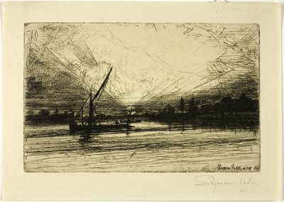 Pôr do sol no Tamisa de Francis Seymour Haden