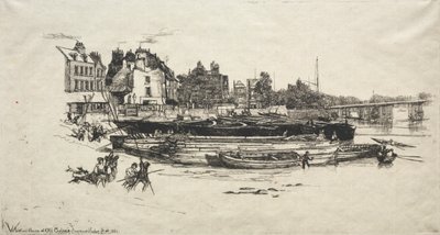 Casa dos assobiadores em Chelsea velho, 1863. de Francis Seymour Haden