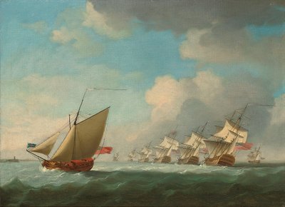 Um esquadrão dos Vermelhos subindo o Canal com um iate do Almirantado na costa de Francis Swaine