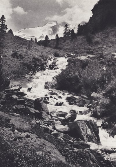 Alpes Orientais: A Gama Reichen da extremidade superior do Tal Wildgerlos (foto a p/b) de Francis Sydney Smythe