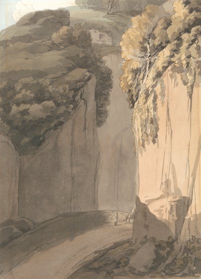 Entrada da gruta de Posilippo, Nápoles de Francis Towne