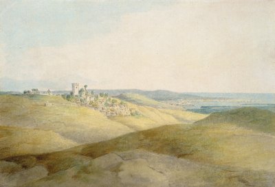 Pough Hill, perto de Bude, na Cornualha (caneta e tinta sobre papel) de Francis Towne