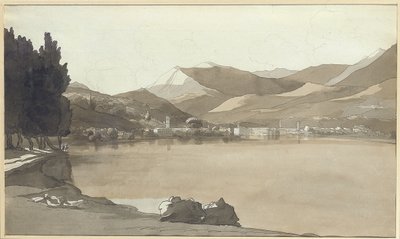 Cidade de Lugano, Suíça, 1781 de Francis Towne