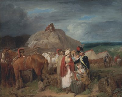 Soldado com Mulheres do Campo a Vender Fitas, perto de um Campo Militar de Francis Wheatley