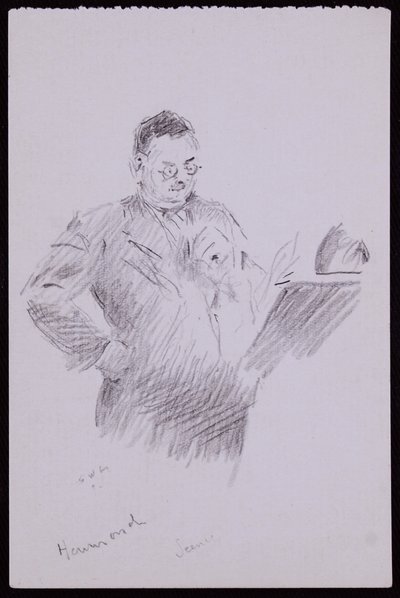 Retrato de Aubrey Hammond, c.1934 (lápis sobre papel) de Francis Wilfred Lawson