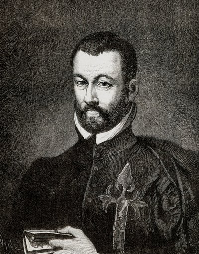 Retrato de Benito ARIAS MONTANO (1527-1598), humanista e teólogo espanhol, com base numa pintura de Francisco Pacheco de Francisco (after) Pacheco