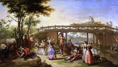 A ponte do Canal de Madrid (pormenor) de Francisco Bayeu y Subias