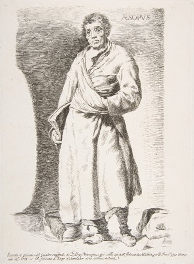 Esopo Esopo, de Etchings after Velazquez, 1778. de Francisco de Goya