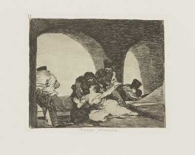 Amarga presencia. (Bitter To Be Present.), pl. 13 da série Los desastres de la guerra (The Disasters of War) de Francisco de Goya