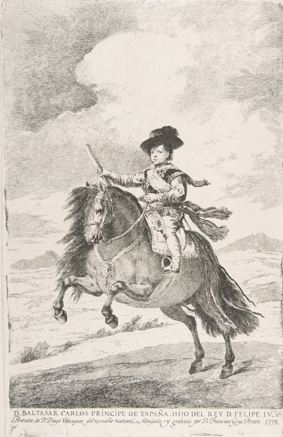 Baltasar Carlos, príncipe de Espanha e filho de Filipe IV D. Baltasar Carlos Príncipe de Espanha ..., 1778. de Francisco de Goya