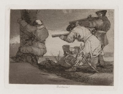 Bárbaros! (Bárbaros!), Placa 38 de Os Desastres da Guerra de Francisco de Goya