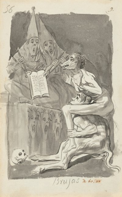 Brujas à volar (Bruxas se preparando para voar) [verso] de Francisco de Goya