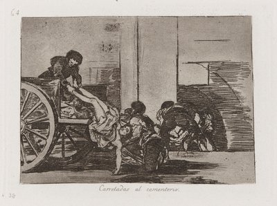 Cargas para o Cemitério, Placa 64 de Os Desastres da Guerra de Francisco de Goya