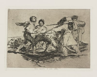 Acertadamente ? sim ela. (Com ou sem razão.), pl. 2 da série Os Desastres da Guerra de Francisco de Goya