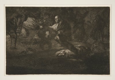 Deus os levanta e eles se unem (Deus os cria e eles se unem), pl. 18 da série Os Provérbios de Francisco de Goya