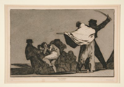 Disparar conocido (Well-Known Folly), placa não numerada da série Los proverbios de Francisco de Goya