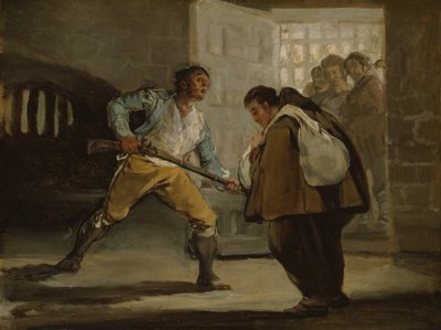 O Maragato ameaça Frei Pedro de Zaldivia com sua arma, c. 1806. de Francisco de Goya