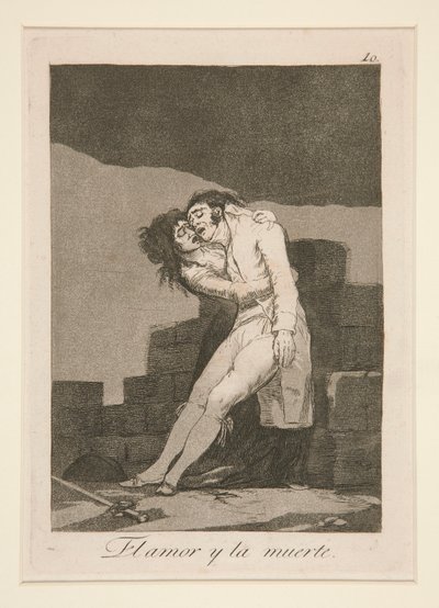 El amor y la muerte (Amor e Morte), pl. 10 da série Los caprichos de Francisco de Goya