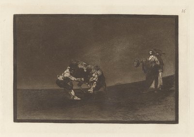 Ele mesmo despeja um touro na praça de Madri (O mesmo homem joga um touro no ringue em Madri), Placa 16 de La tauromaquia de Francisco de Goya