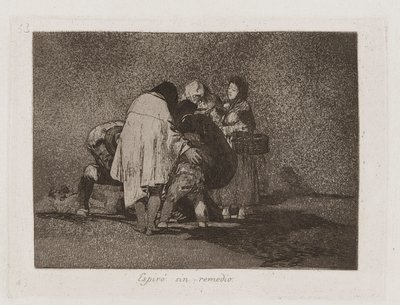 Espir? sin remedio (Não havia nada a fazer e Ele morreu), Placa 53 de Los desastres de la guerra (Os Desastres da Guerra) de Francisco de Goya