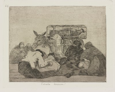 Extra?a devoção! (Estranha devoção!), pl. 66 da série Los desastres de la guerra (Os Desastres da Guerra) de Francisco de Goya
