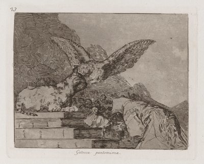 Gatesca pantomima (Feline Pantomime), Placa 73 de The Disasters of War de Francisco de Goya