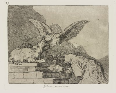 Gatesca pantomima. (Feline Pantomime.), pl. 73 da série Los desastres de la guerra (The Disasters of War) de Francisco de Goya
